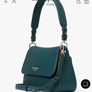 Kate Spade Hudson Green Cross Body Shoulder Handbag Leather Medium